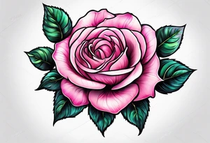 Pink rose tattoo idea