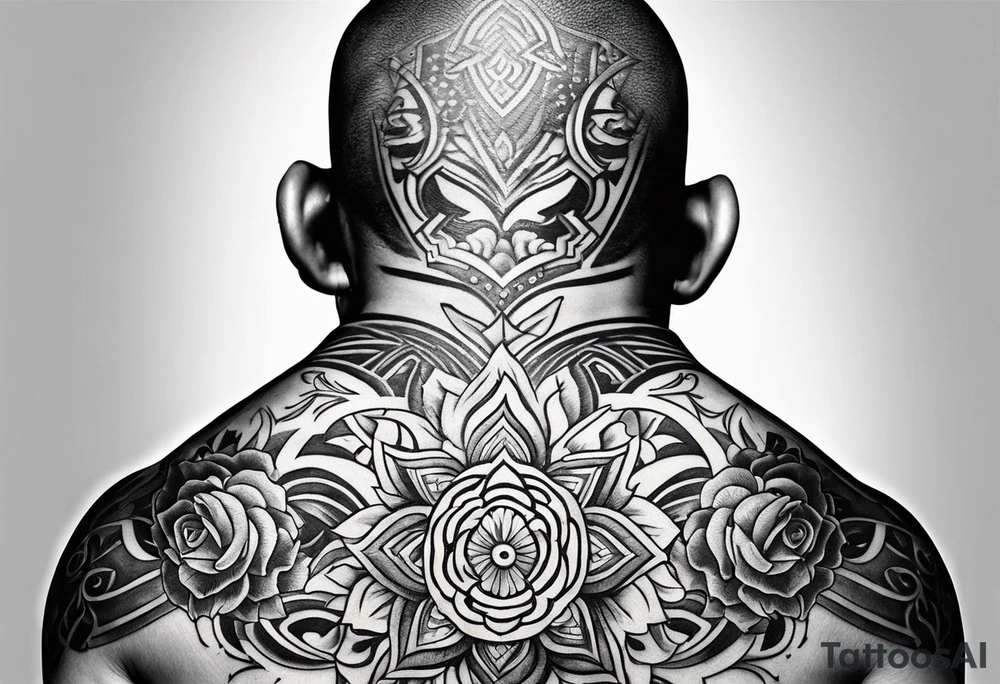 upper back tattoo that represent martial art tattoo idea