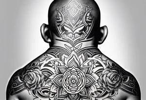 upper back tattoo that represent martial art tattoo idea