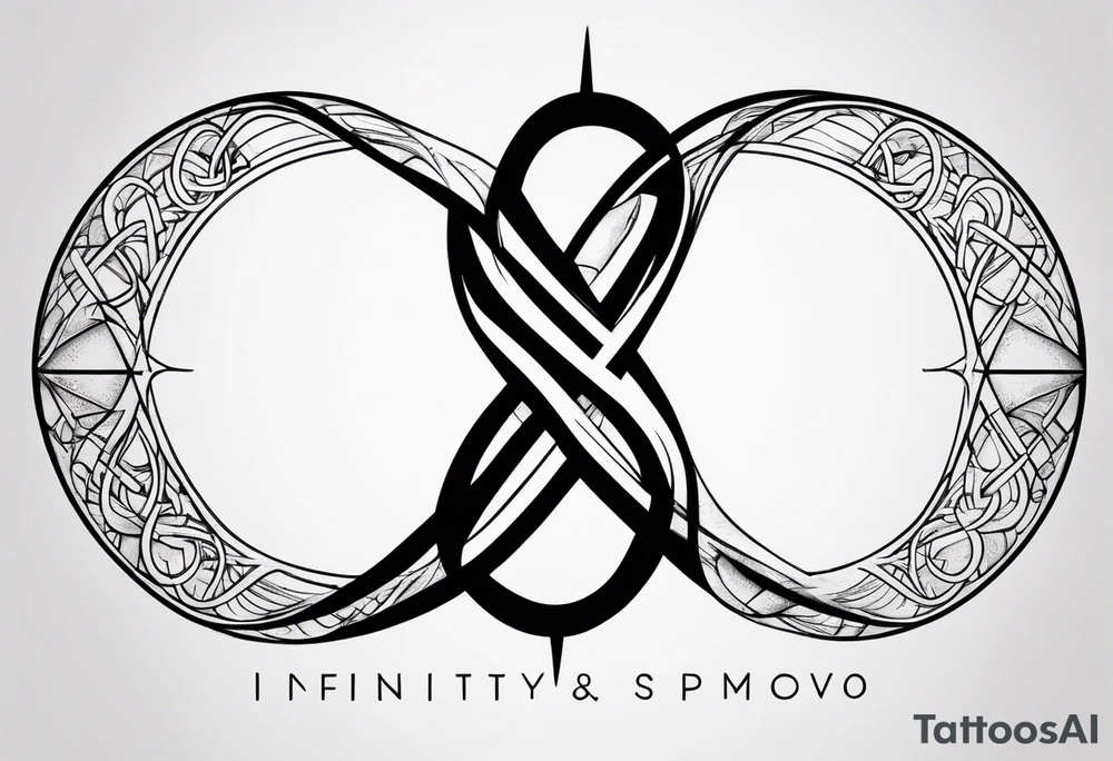 Infinity symbol, containing the letters "D3" and "SJ" tattoo idea