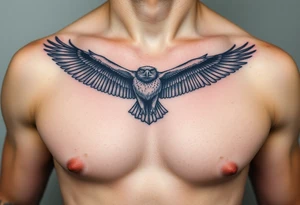 European buzzard soaring in the sky tattoo idea
