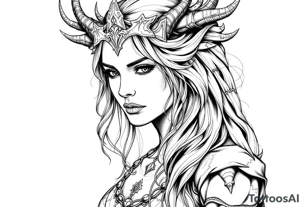 Freya norse goddess beautiful tattoo idea