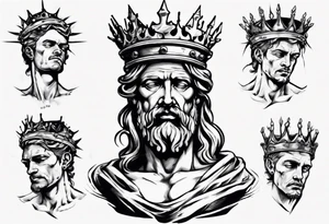 Bust of David with crown of thorns tattoo idea