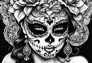 Sugar skull senorita tattoo idea