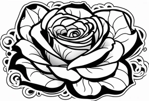 Rose floating on a wild see tattoo idea