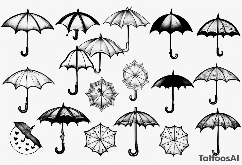 marry Poppins umbrella tattoo idea