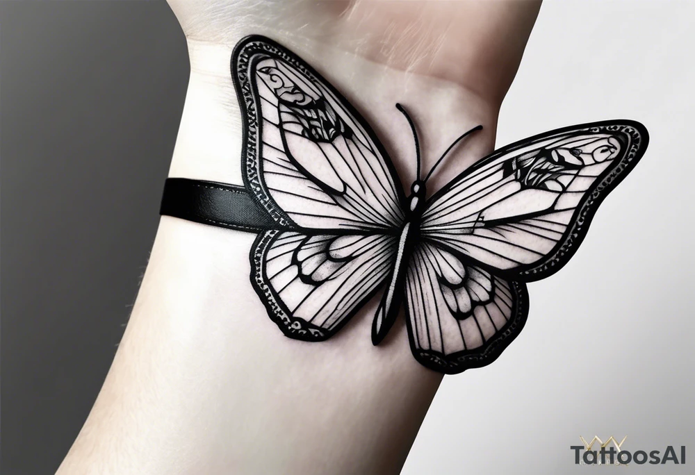 butterfly on wrist tattoo idea