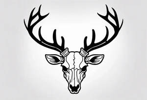 back tattoo of a front view reindeer  skull tattoo idea