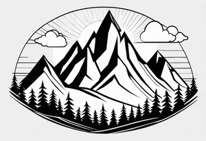 Simplified one of a single mountain tattoo idea