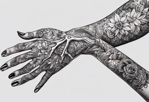 Hand reaching for Skeleton hand tattoo idea