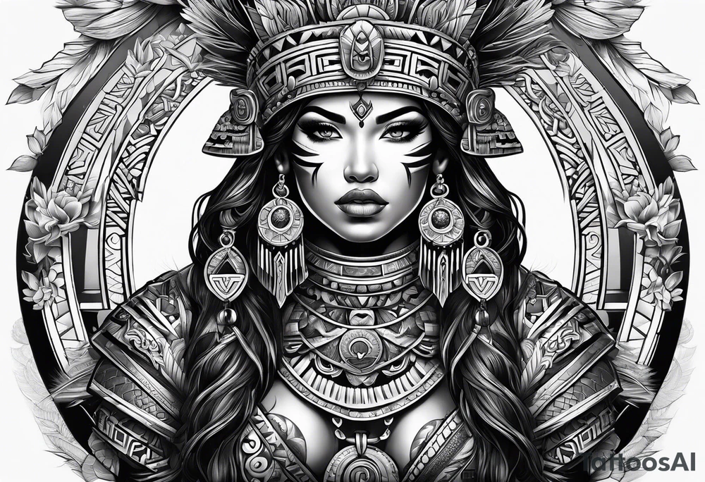 Warrior Aztec princess, tattoo idea