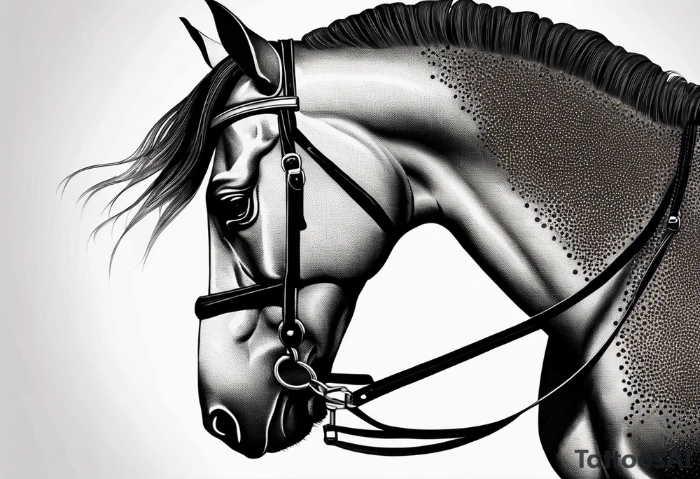 Horse drawn using simple lines tattoo idea