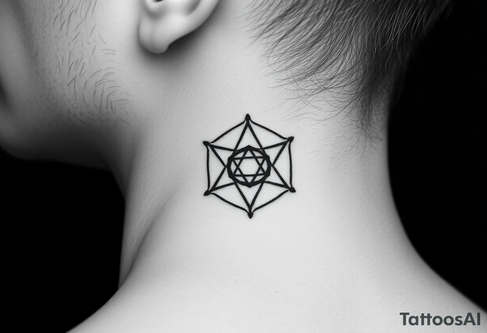 3 sacred geometry symbols layered together tattoo idea