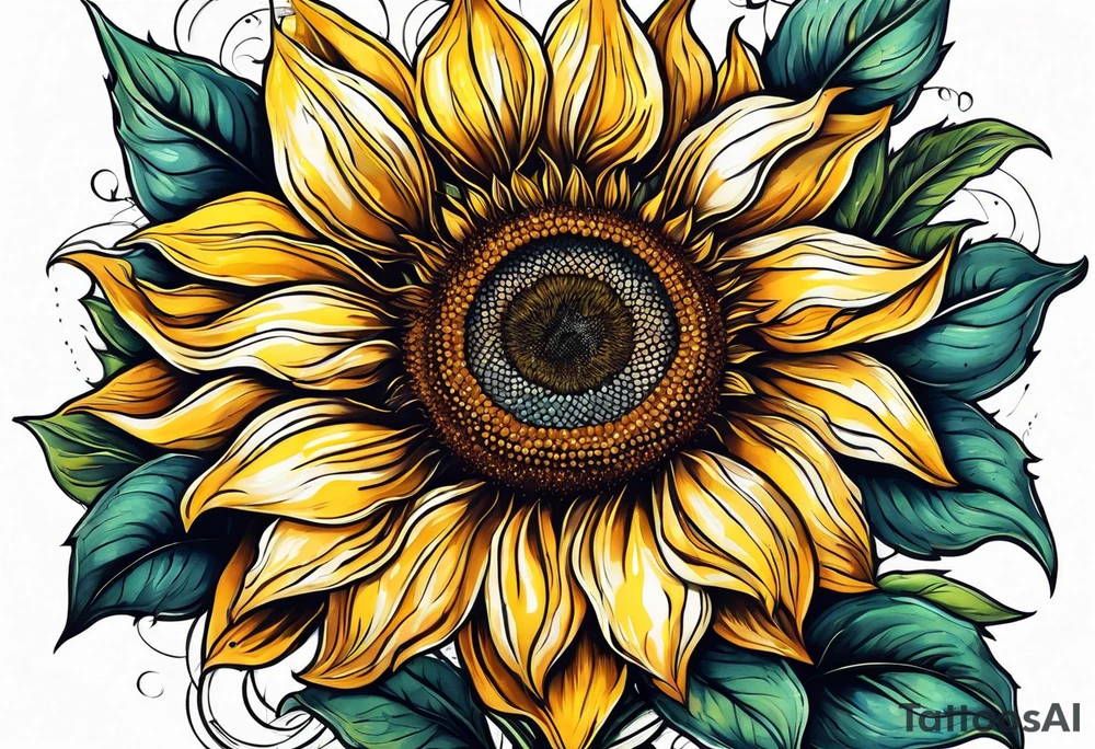 a sunflower tattoo idea