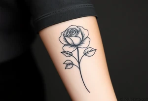 Rose flower and the stem is the word nanny tattoo idea