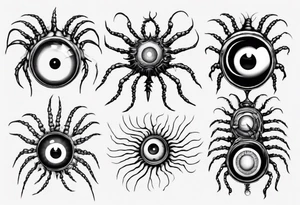 eyeball centipede tattoo idea
