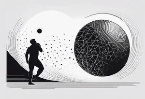 Sisyphus minimal line and dot tattoo design tattoo idea