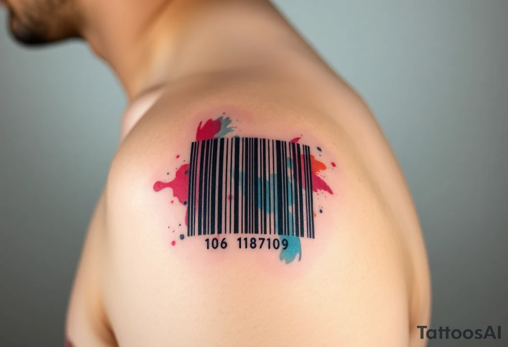 A barcode where the lines glitch and distort at the edges, symbolizing a love that breaks traditional codes. tattoo idea