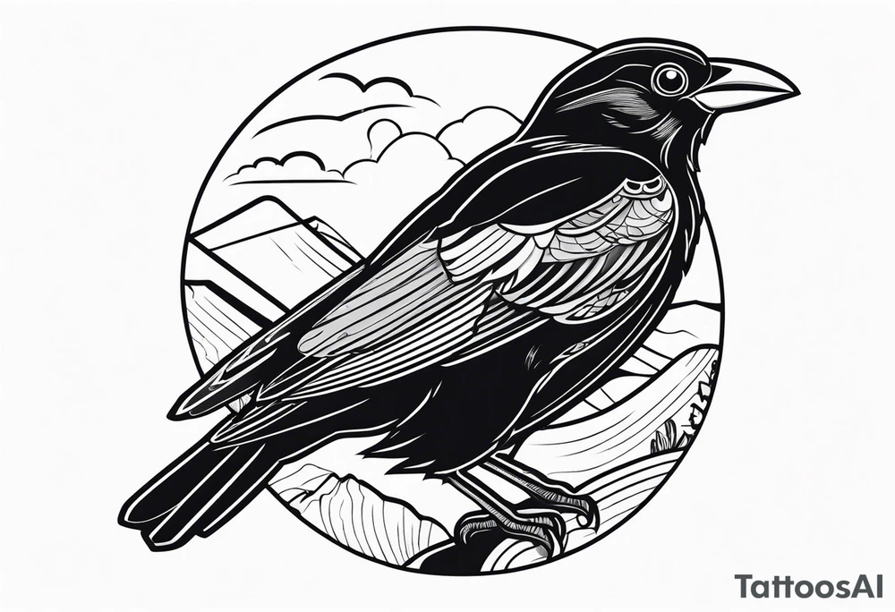 alpine chough tattoo idea