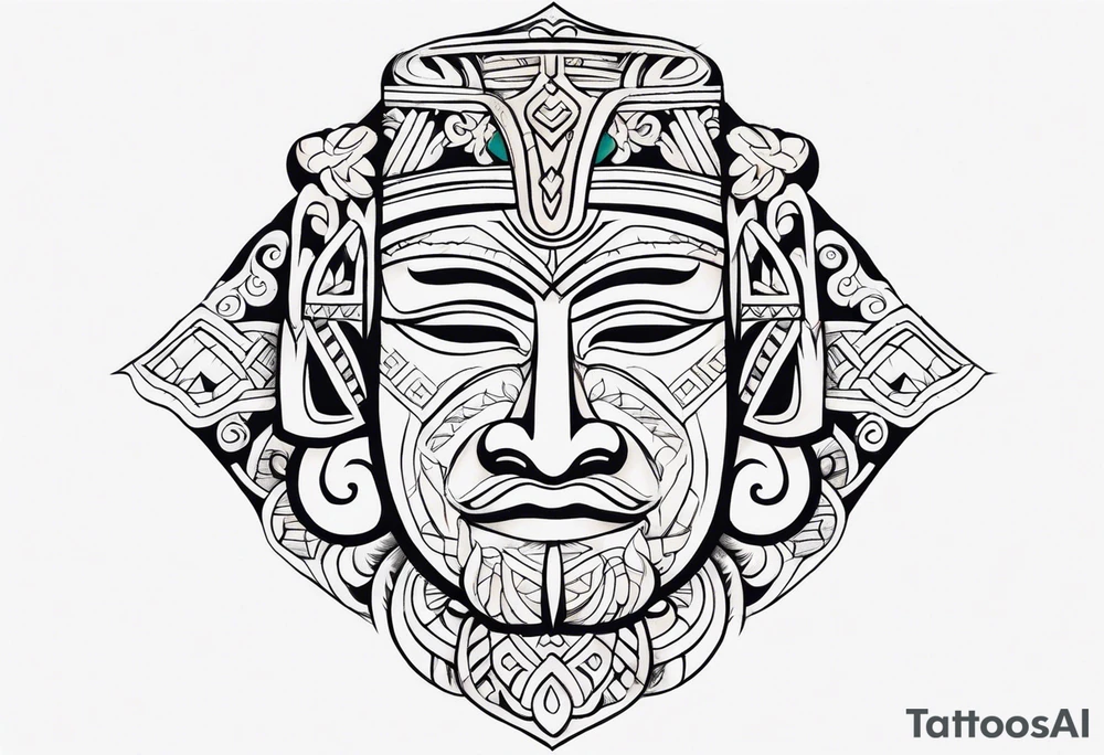 Polynesian chin tattoo tattoo idea