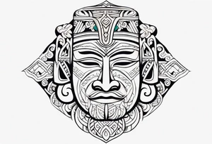 Polynesian chin tattoo tattoo idea