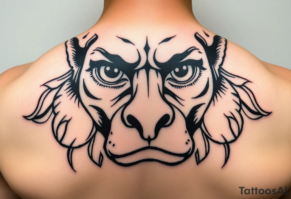 so--try it from the profile...a big head, big eyes, outside the head, big nose tattoo idea