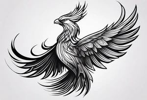 Side view of phoenix tattoo idea