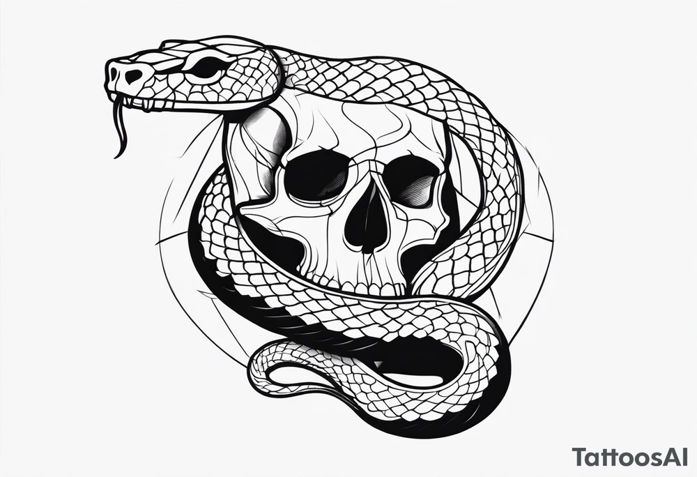 Snake with Skull tattoo idea