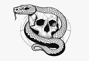 Snake with Skull tattoo idea