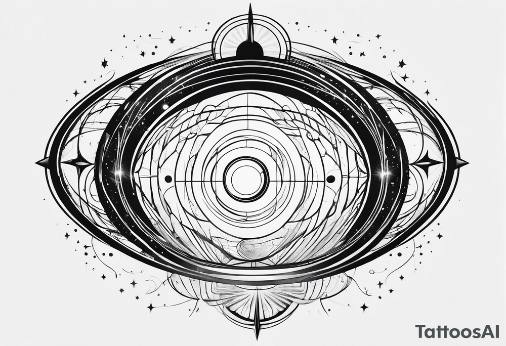 Fine line small wormhole tattoo idea