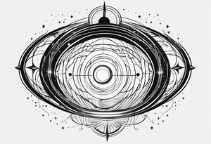 Fine line small wormhole tattoo idea