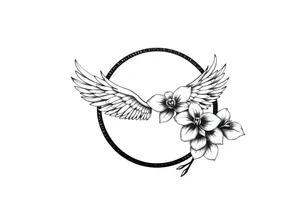 infinity loop with wings inside and an orchid tattoo idea