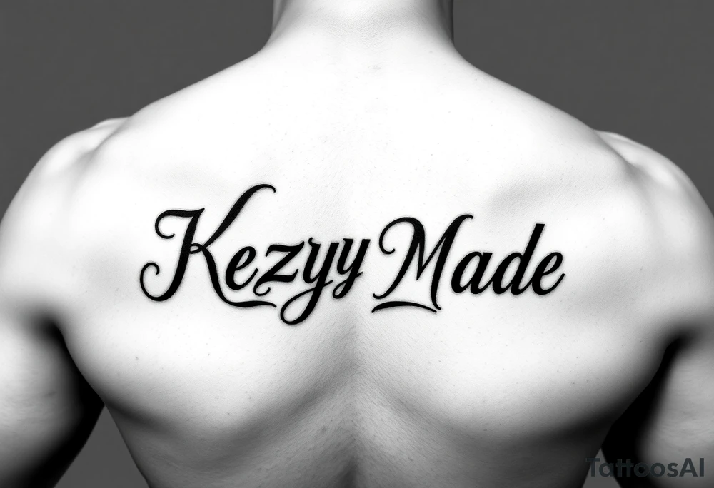 Bubblicious style words (KeezY MadE) tattoo idea