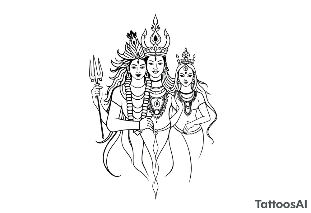 Lord Shiva, Godess Kali, Godess Lilith Together tattoo idea