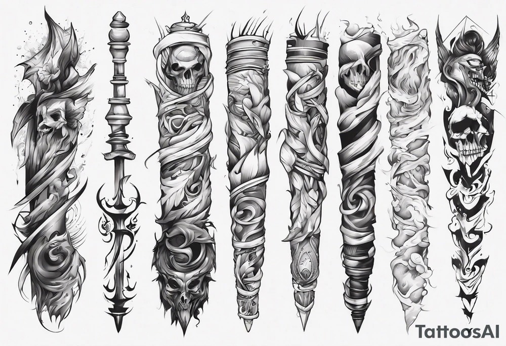 Simple men’s arm sleeve tattoo idea