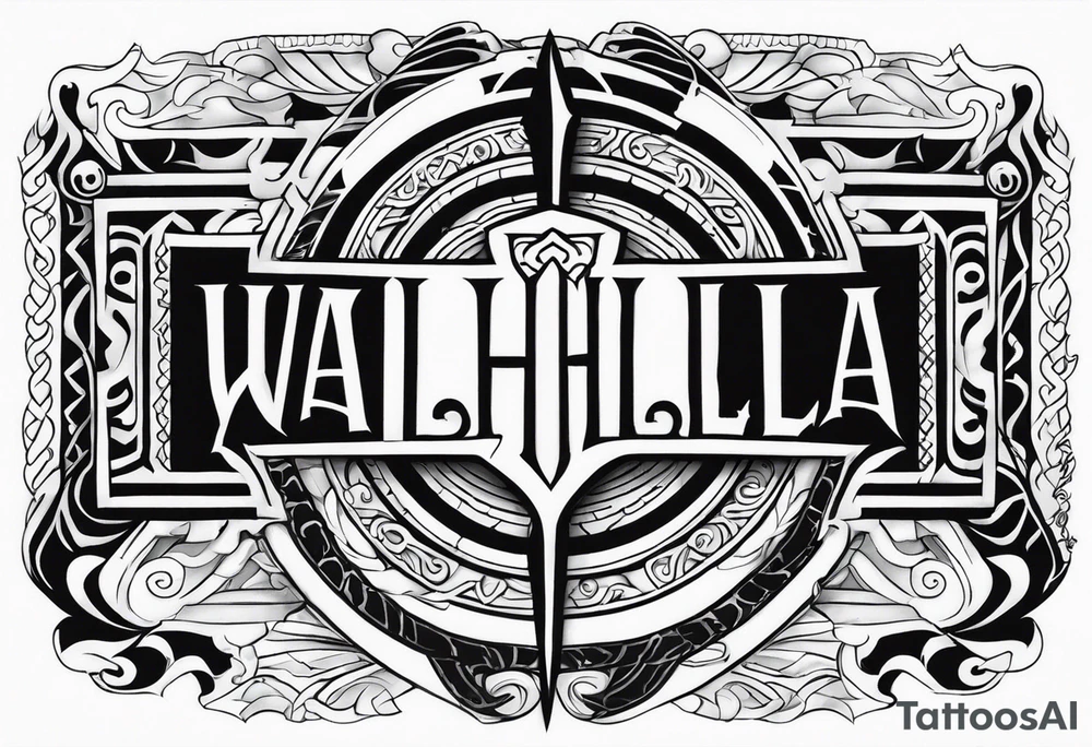 Valhalla sword shield steps tattoo idea