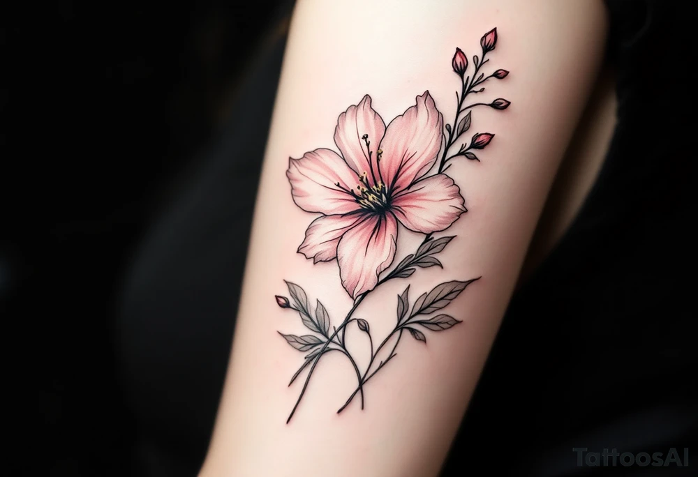 "She gave me a reason to live"  as the stem blooming into a flower tattoo idea
