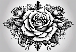 5 arrows and a rose tattoo idea