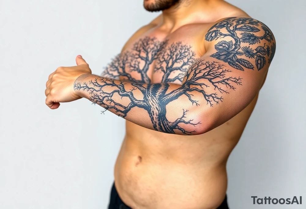 Tree covering entire arm/hand tattoo idea