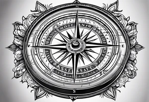 vintage compass tattoo idea