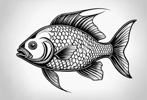 Line work fish tattoo idea