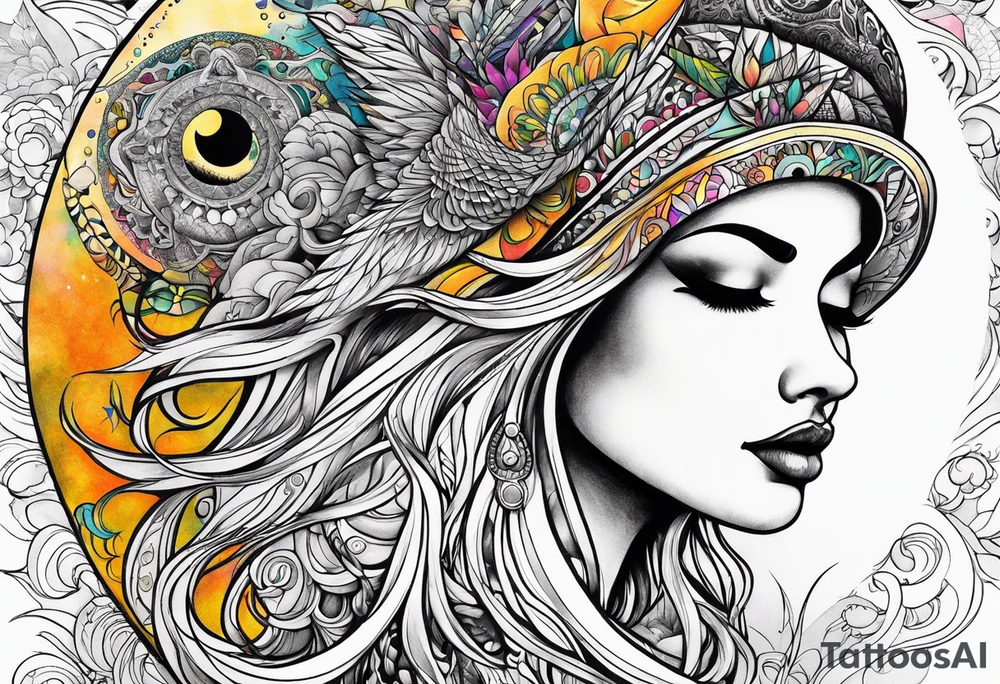 sacred moon tattoo idea