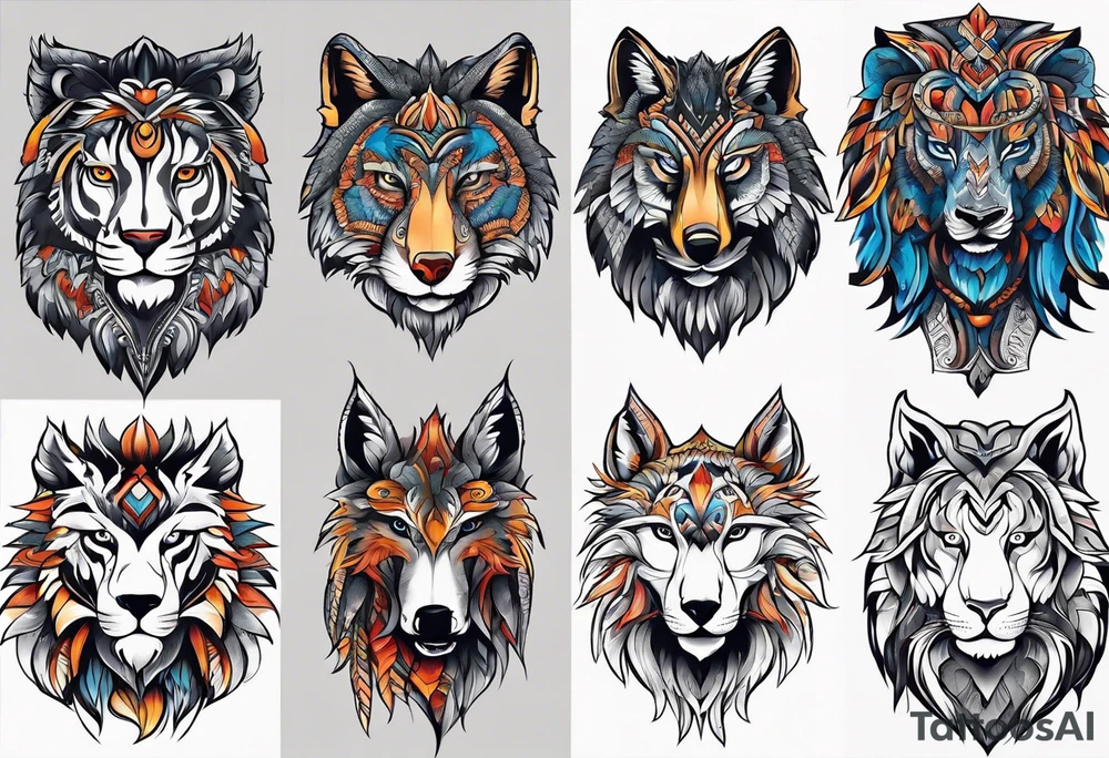 Alpha group of animals tattoo idea