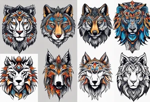 Alpha group of animals tattoo idea