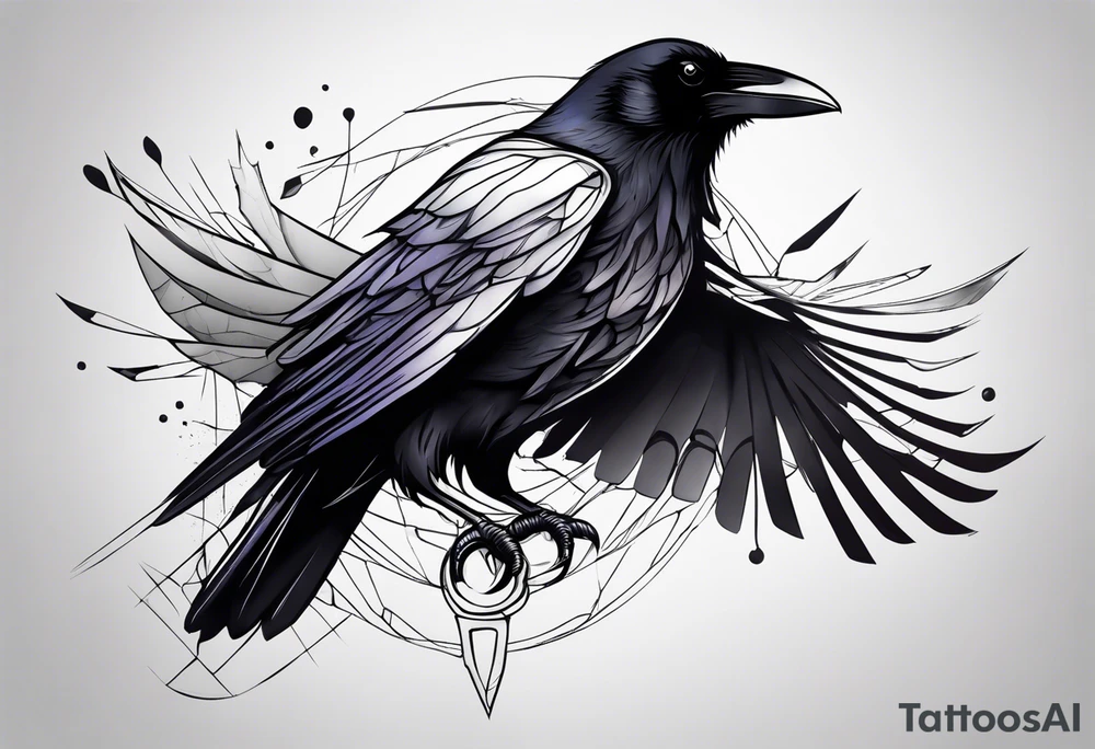 Raven melting away tattoo idea