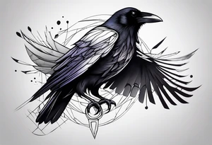 Raven melting away tattoo idea