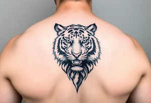 Tiger with mountains tattoo idea