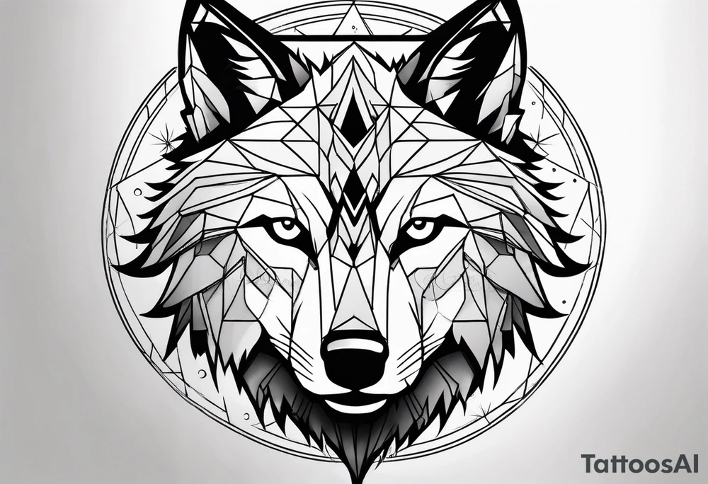 a wolf with the moon in the background tattoo idea