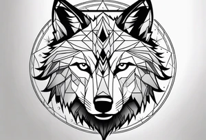 a wolf with the moon in the background tattoo idea