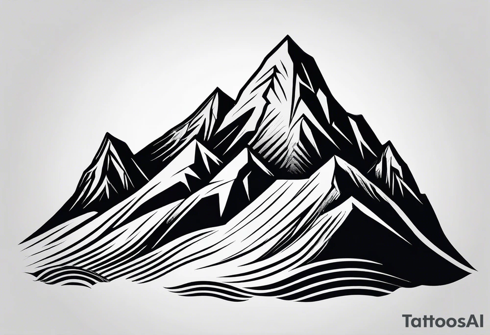 Mountain range silhouette chic tattoo idea